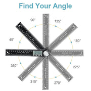 Stainless Steel Electronic Angel Finder Digital Protractor Ruler 200 mm 5424F